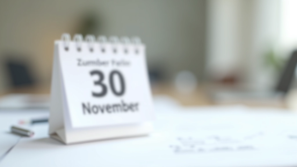 Kalender mit markiertem Stichtag November 30, neben Formular zur Zulagenanrechnung und Stift
