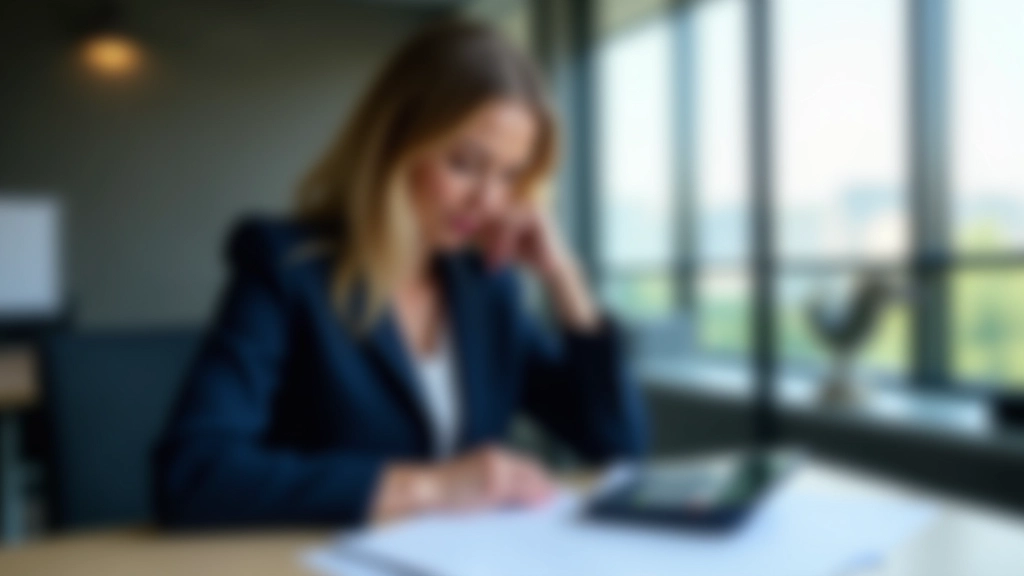 Schreibtisch mit Dokumenten, Rechner und Kaffeetasse in ruhiger Büroumgebung